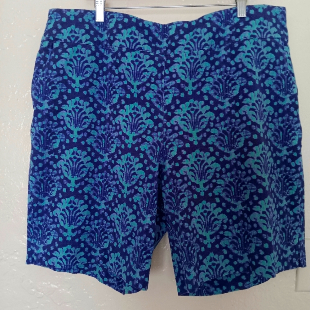 Soft surroundings women's shorts 2x blue purple pull on shorts comfort stretch